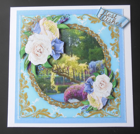 Beautiful Roses and Water Scene  1 by Hazel Sumner