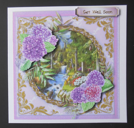 Beautiful Hydrangers and Water Scene 2 by Hazel Sumner