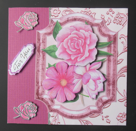 Dusky Pink Roses in a Bracket Frme  by Hazel Sumner