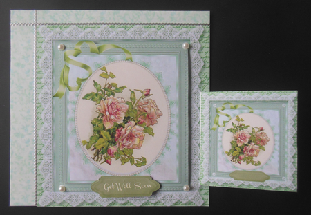 Lovely Vintage Roses on a Pearl Mat   by Hazel Sumner