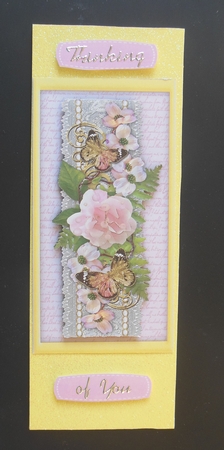 Lovely DL Card with Shabby Chic Roses and Blank Incert by Hazel Sumner