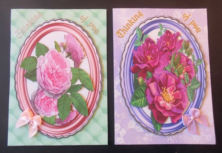 2 Beautiful Roses in Pearl frames  by Hazel Sumner