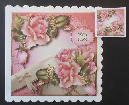 Pink Roses Birthday Gift 8x8 by Hazel Sumner
