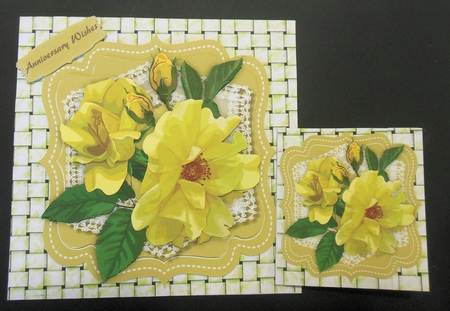 Beautifl Yellow Roses on a Bracket Mat  by Hazel Sumner