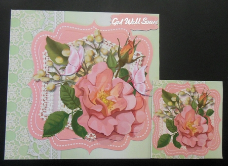 Lovely Pink Roses on a Bracket Mat by Hazel Sumner