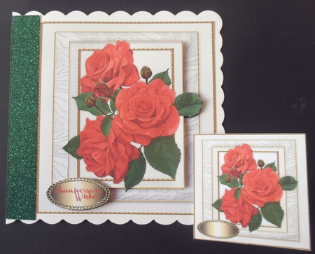 Beautiful Red Roses on a gold Frame  by Hazel Sumner
