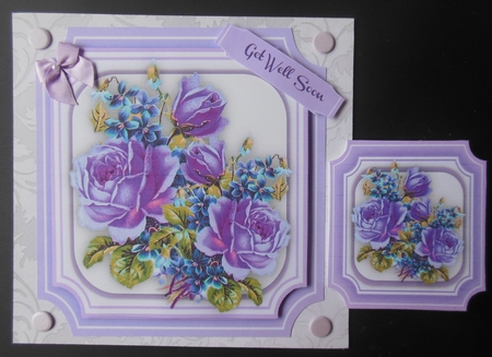 Beautiful Pink Roses and Violets  by Hazel Sumner