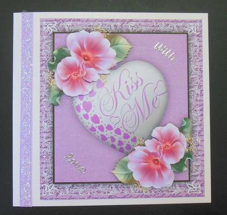Beautiful Kiss me Heart and love Roses Lilac  by Hazel Sumner