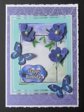 blue anemones greeting s by Hazel Sumner