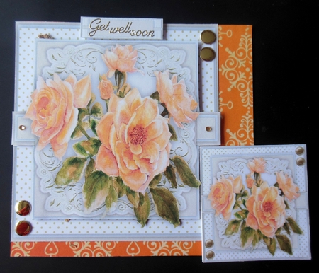 Gorgeous Roses on a Ornate Mat by Hazel Sumner