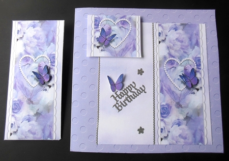 Elegant Floral Butterfly - Mauve - Gift Voucher Pocket/Money Wallet by Hazel Sumner