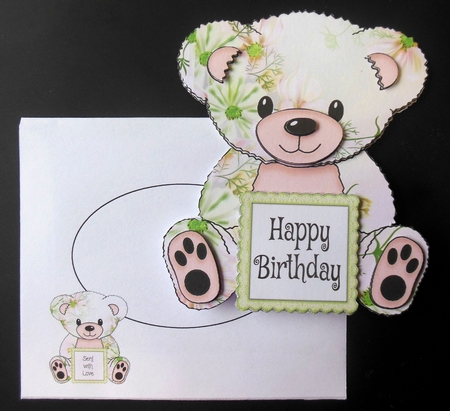 Lissa - Teddy Bear A Frame Card  by Hazel Sumner