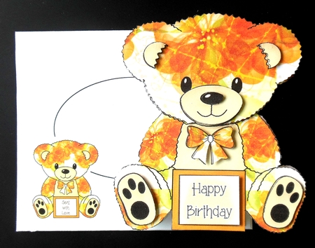 April - A Frame Teddy Bear Card by Hazel Sumner