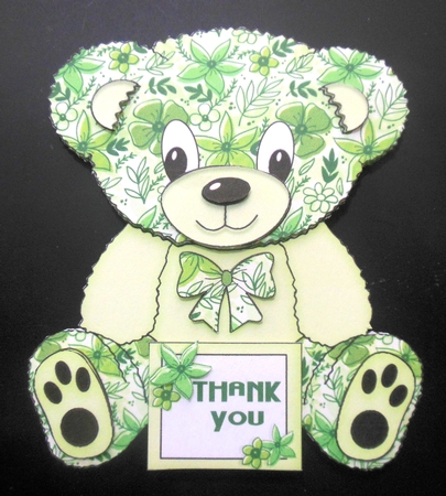Prue - A Frame Teddy Bear Card  by Hazel Sumner