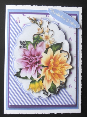 Beautiful Crean and Lilac Dahlias  by Hazel Sumner