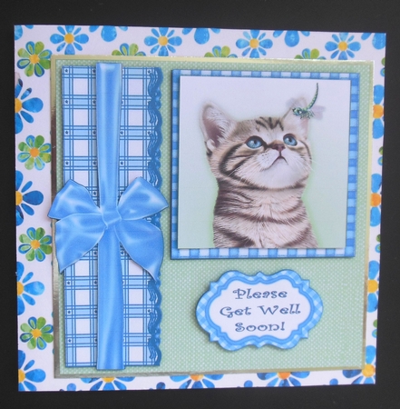 Blue & Green Watercolors - Flower Design 1 A4 Size Backing Paper by Hazel Sumner