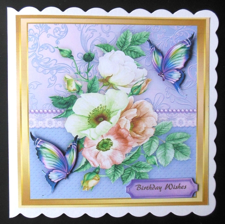 Beautifu Roses and Butterflys 2 by Hazel Sumner