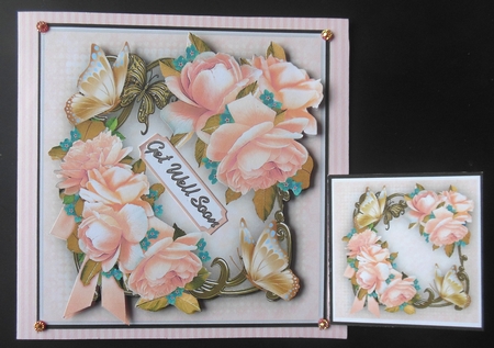 Apricot Ross and  butterflys  by Hazel Sumner