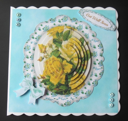 Yellow Roses in a Rose Frame ( Pyramid ) by Hazel Sumner