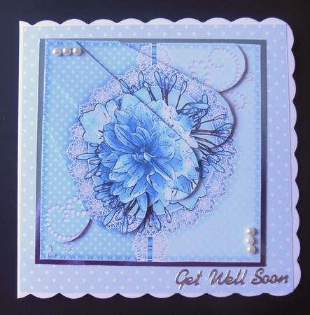 A Touch of Elegance Flowers Pearls and Lace Fan Pyramage Topper by Hazel Sumner