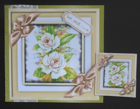Beautiful White Roses and Ribbon Bows  by Hazel Sumner