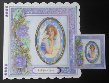 Beautiful Vintage Lady on a Lilac mat  by Hazel Sumner