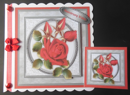 Beautiful Red Roses on a Silver frame   by Hazel Sumner