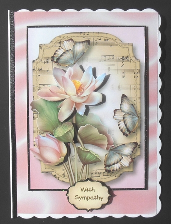 Sheet Music & Butterflies - Lotus Flower A5 by Hazel Sumner