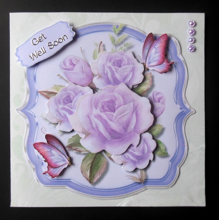 Lilac Love Roses and Butterflys by Hazel Sumner