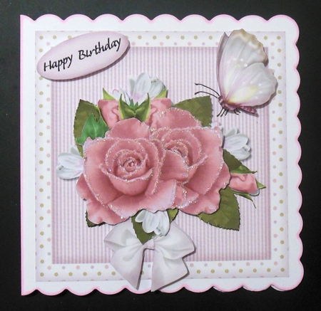 Pink Roses & Butterfly Mini Kit by Hazel Sumner