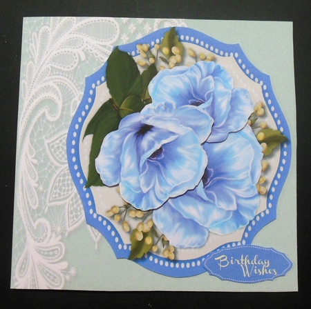 Beautiful Blue Flower and Babys Breath by Hazel Sumner