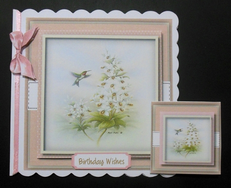 Beautiful Humming Birds and White Orchids by Hazel Sumner