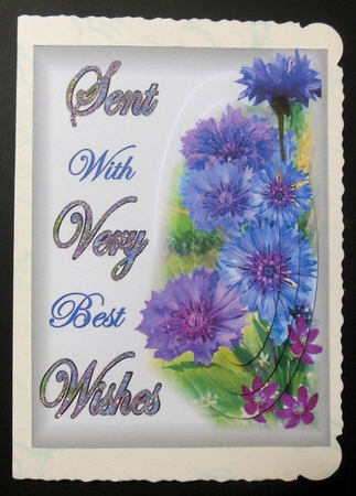 with very best wishes corn flowers by Hazel Sumner