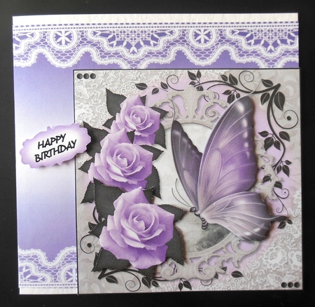 Butterfly and Roses 4 by Hazel Sumner
