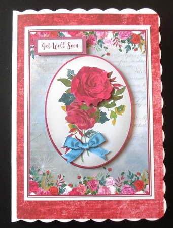 Scarlet Rose Card Topper by Hazel Sumner