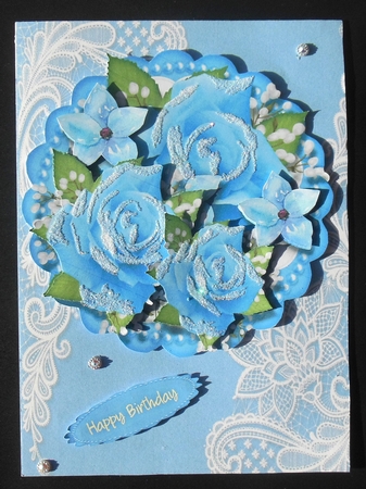 Blue Roses and Babys Breath  3 by Hazel Sumner