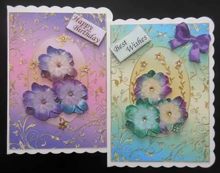 Glitter Fluff flowers by Hazel Sumner