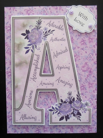 A is for all the things you are Card topper and Inner by Hazel Sumner