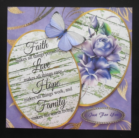 Two lovely toppers in white wash with script and purple roses by Hazel Sumner