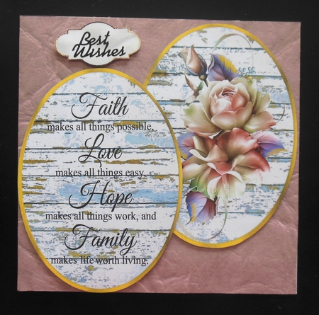 Two lovely toppers in white wash with script and peach roses by Hazel Sumner