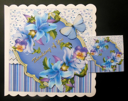 Blue  Lillys and Pansy  by Hazel Sumner