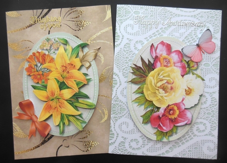 2 Beautiful  Rose and LillyToppers  by Hazel Sumner