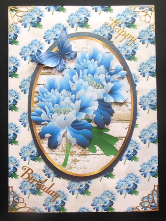 Blue flower (white small) backing paper (one) by Hazel Sumner