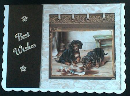 Naughty Puppies 6x6 Card with Pyramid Layers by Hazel Sumner