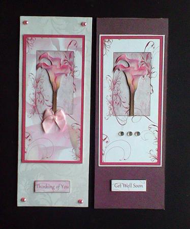 Cala Lily Floral Swirl Dl Card Fronts by Hazel Sumner