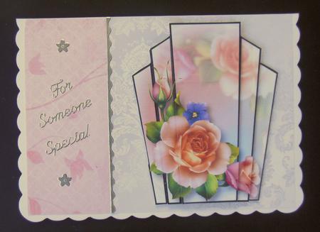 Art Deco Stacker Topper - Peach Spring Roses by Hazel Sumner