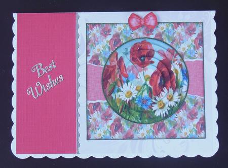 Beautiful 6x6 Torn Strip Vintage Poppies Quick Card by Hazel Sumner