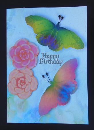 Roses and Butterflies - Jpeg by Hazel Sumner
