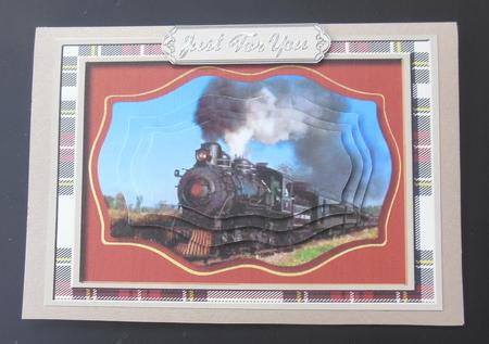 Lovely Steam Train in Shaped Pyramid  by Hazel Sumner