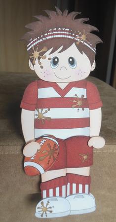 3D on the Shelf Card Kit - Little Rugby Boy Jonas by Hazel Sumner